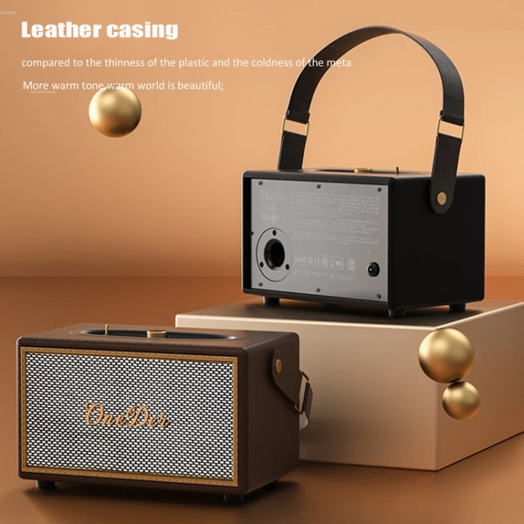 Oneder D6 40W Retro Classic Wooden Portable Outdoor Bluetooth Speaker(Black) - free shipping - PMC TechLife - Order now!