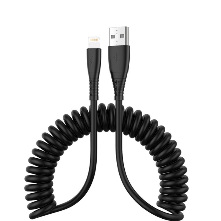 USB to 8 Pin 1.5m Spring Telescopic Mobile Phone Fast Charging Data Cable - Normal Style Cable by PMC TechLife | Online Shopping South Africa | PMC TechLife