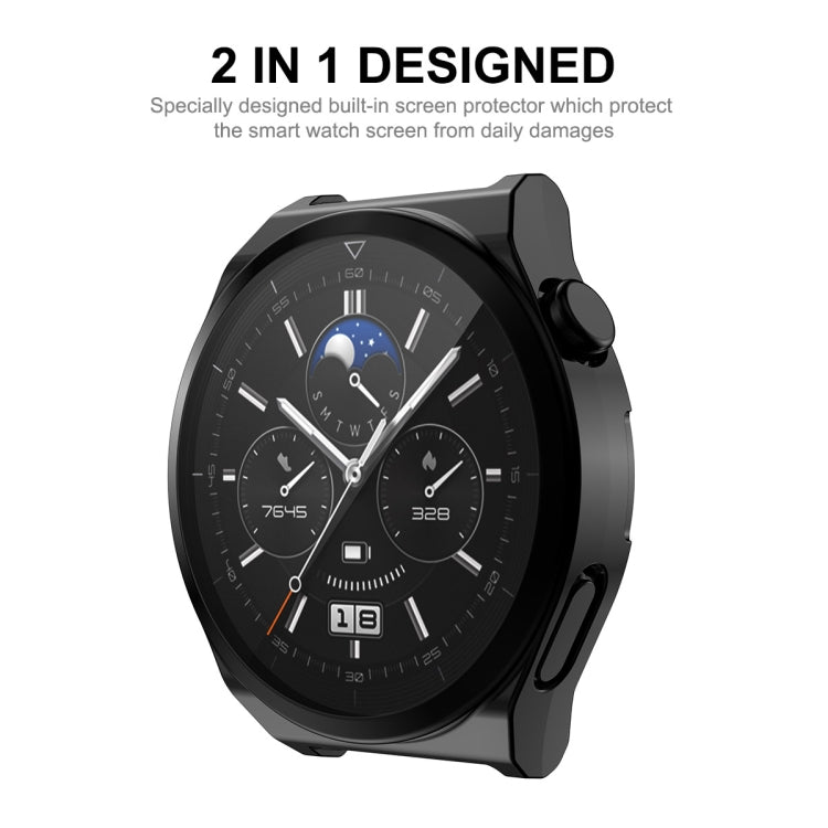 For Huawei Watch GT 3 Pro 46mm ENKAY Full Coverage Electroplated Soft TPU Case with Screen Protection(Black) - free shipping - PMC TechLife - Order now!