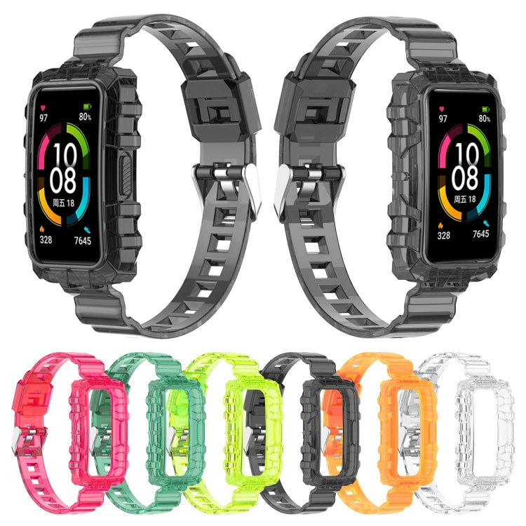 For Huawei Band 6 One-Piece Transparent Silicone Watch Band(Transparent) - Watch Bands by PMC TechLife | Online Shopping South Africa | PMC TechLife | Buy Now Pay Later Mobicred