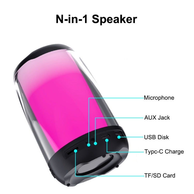NBY8893 Pulsating Colorful Portable Stereo Bluetooth Speaker(White) - free shipping - PMC TechLife - Order now!