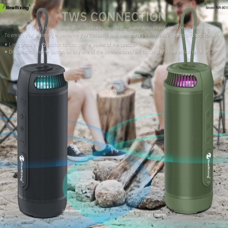 NewRixing NR9015 14W Portable IPX6 Waterproof TWS Stereo Bluetooth Speaker(Blue) - Waterproof Speaker by New Rixing | Online Shopping South Africa | PMC Jewellery