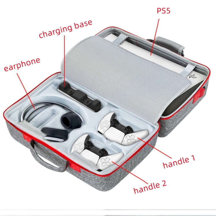 JD-371556 Console Accessory Bag Storage Bag for Sony PS5(Gray) - Bags by PMC TechLife | Online Shopping South Africa | PMC TechLife