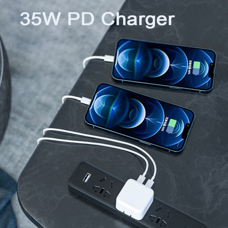 PD 35W Dual USB-C / Type-C Ports Charger for iPhone / iPad Series, US Plug - USB Charger by PMC TechLife | Online Shopping South Africa | PMC TechLife | Buy Now Pay Later Mobicred