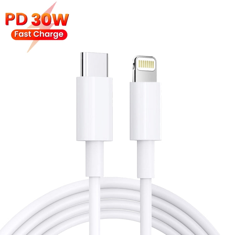 PD 35W Dual USB-C / Type-C Ports Charger with 2m Type-C to 8 Pin Data Cable, EU Plug - USB Charger by PMC TechLife | Online Shopping South Africa | PMC TechLife