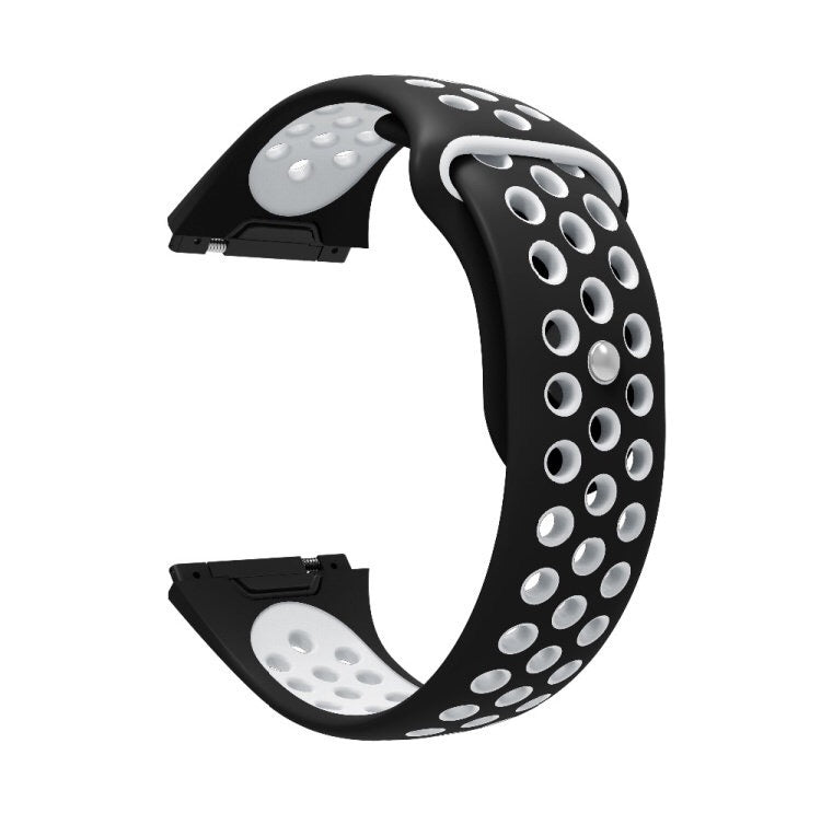 For Fitbit Ionic Breathable Two-tone Silicone Watch Band(Black White) - Watch Bands by PMC TechLife | Online Shopping South Africa | PMC TechLife | Buy Now Pay Later Mobicred