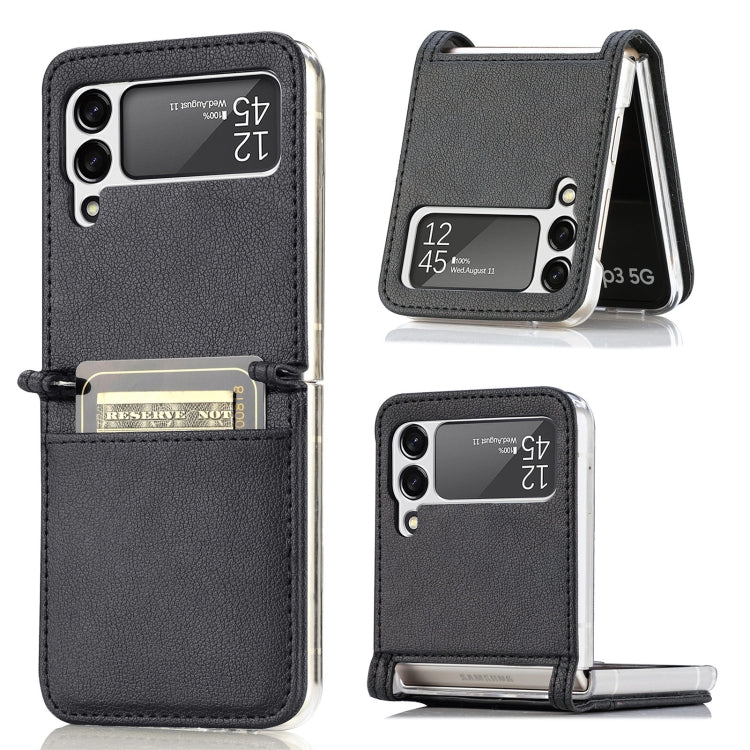 For Samsung Galaxy Z Flip 4 5G Folding Litchi Texture Card Wallet Phone Case(Black) - free shipping - PMC TechLife - Order now!