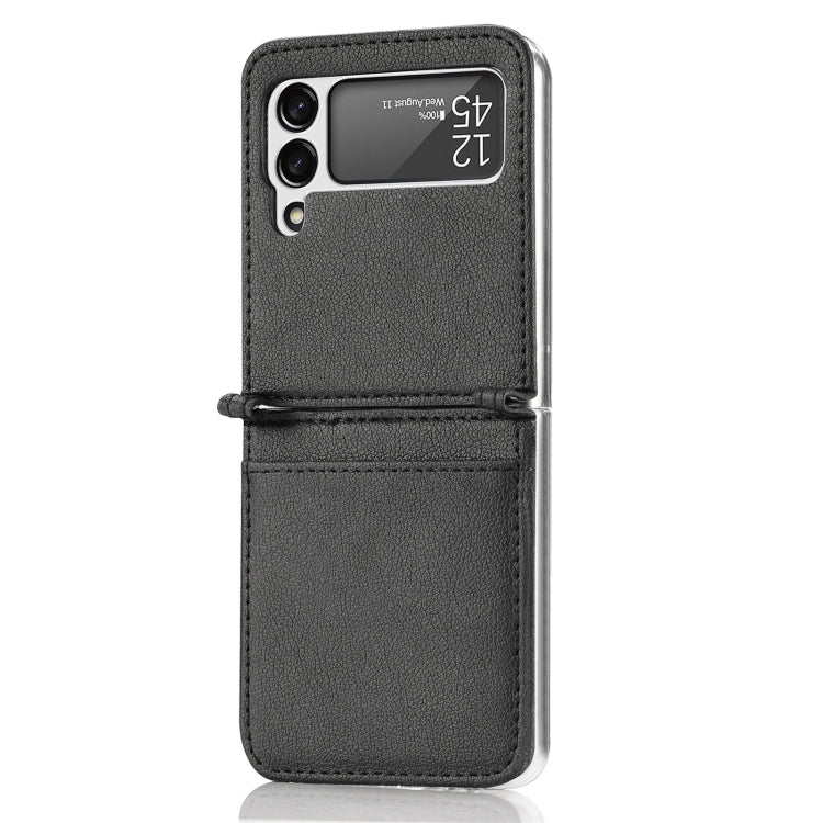 For Samsung Galaxy Z Flip 4 5G Folding Litchi Texture Card Wallet Phone Case(Black) - free shipping - PMC TechLife - Order now!