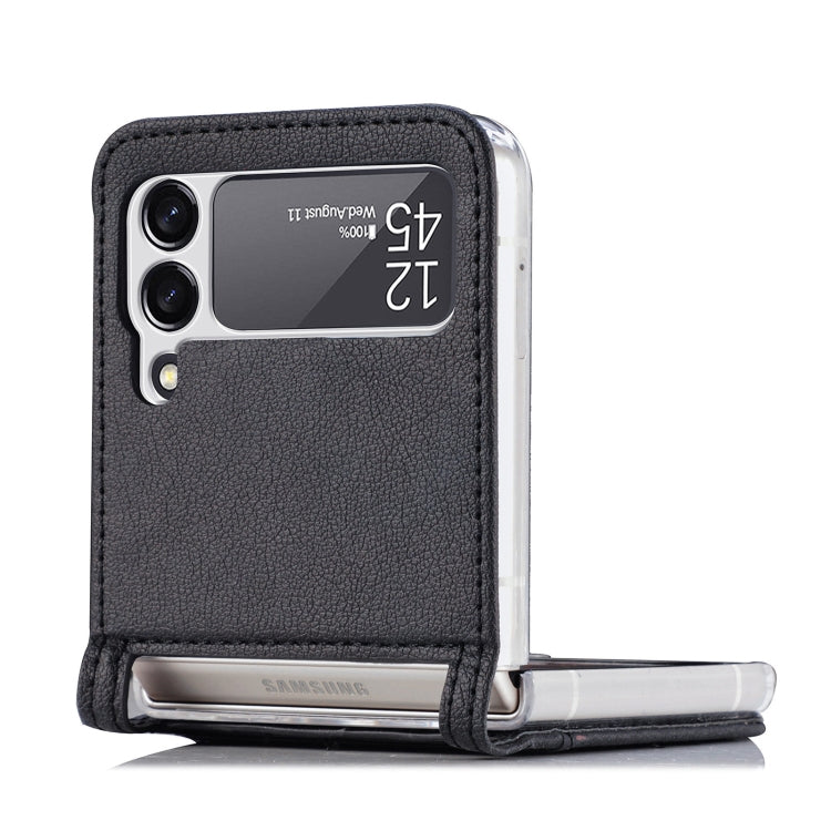 For Samsung Galaxy Z Flip 4 5G Folding Litchi Texture Card Wallet Phone Case(Black) - free shipping - PMC TechLife - Order now!
