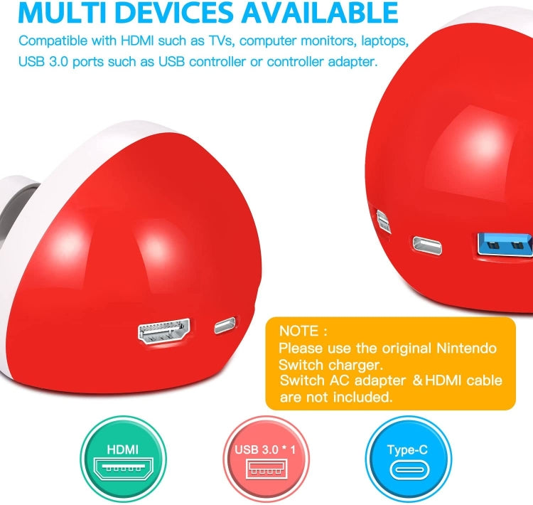 Multifunctional HDMI Charging Base Accessories For Nintendo Switch - Holder by PMC TechLife | Online Shopping South Africa | PMC TechLife