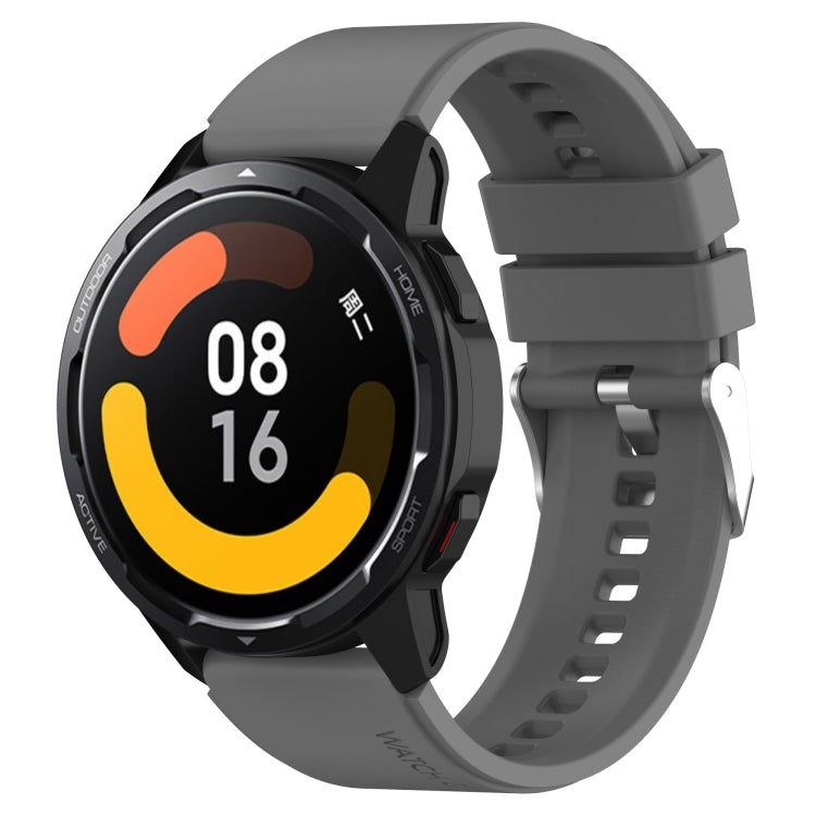 Protruding Head Silicone Strap Silver Buckle For Samsung Galaxy Watch Heart-L 20mm(Gray) - Watch Bands by PMC TechLife | Online Shopping South Africa | PMC TechLife | Buy Now Pay Later Mobicred