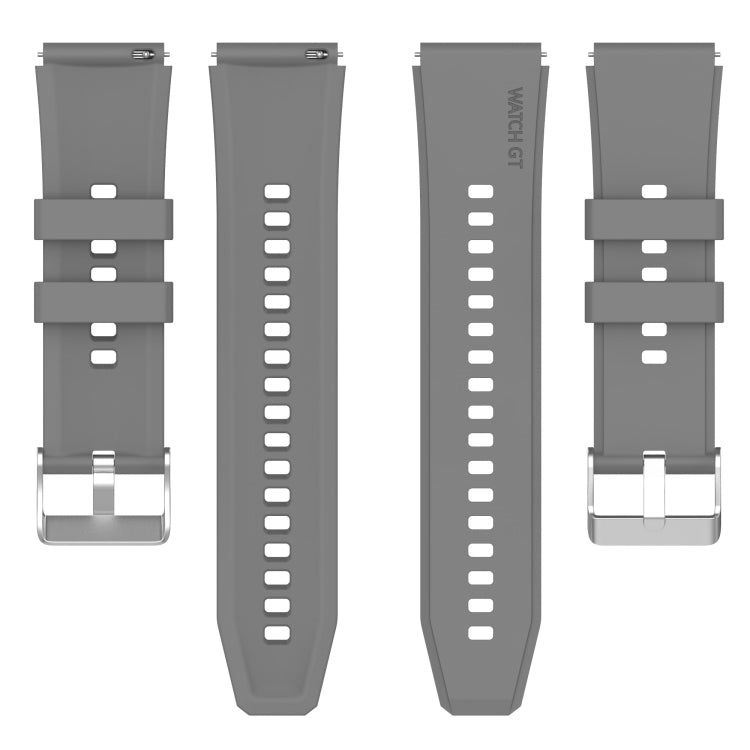 Protruding Head Silicone Strap Silver Buckle For Samsung Galaxy Watch4 Classic 42mm/46mm 20mm(Gray) - Watch Bands by PMC TechLife | Online Shopping South Africa | PMC TechLife | Buy Now Pay Later Mobicred