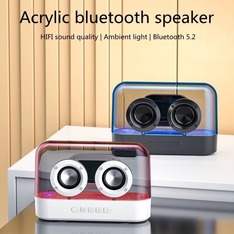 K9 Transparent RGB Portable Wireless Bluetooth Speaker Support AUX FM TF Card(Black) - Desktop Speaker by PMC TechLife | Online Shopping South Africa | PMC TechLife