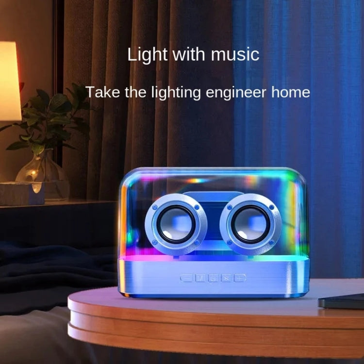 K9 Transparent RGB Portable Wireless Bluetooth Speaker Support AUX FM TF Card(Black) - Desktop Speaker by PMC TechLife | Online Shopping South Africa | PMC TechLife