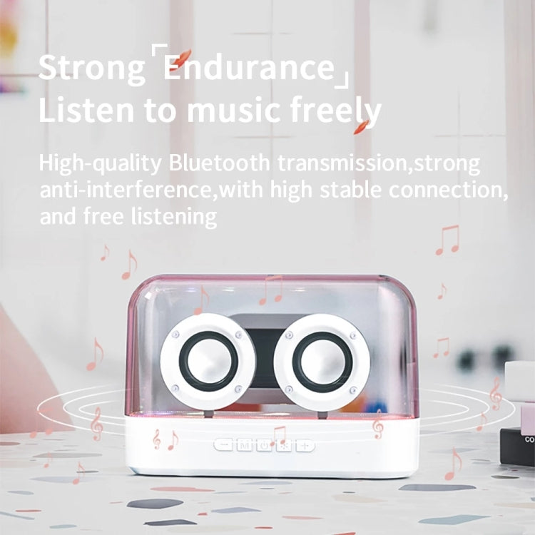 K9 Transparent RGB Portable Wireless Bluetooth Speaker Support AUX FM TF Card(White) - Desktop Speaker by PMC TechLife | Online Shopping South Africa | PMC TechLife