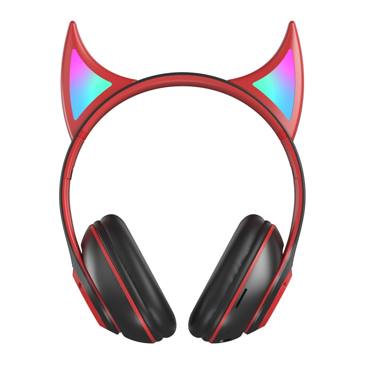 STN25 Devil Ear RGB Light Wireless Music Headset For Children with Mic(Black+Red) - Headset & Headphone by PMC TechLife | Online Shopping South Africa | PMC TechLife