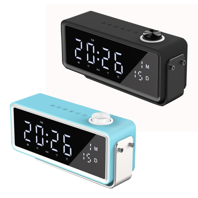 AEC K5 Mirror Alarm Clock Bluetooth Speakers with LED Light Support TF / FM(Blue) - Desktop Speaker by AEC | Online Shopping South Africa | PMC Jewellery