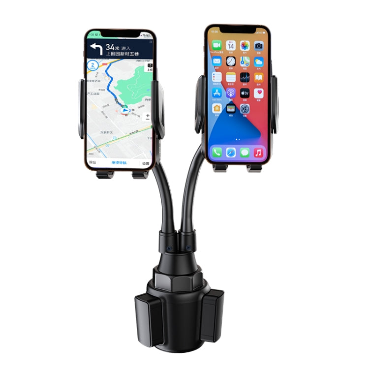 A080+X908 Car Cup Double Mobile Phone Holder Mount Adjustable Cradle Bracket - Car Holders by PMC Jewellery | Online Shopping South Africa | PMC Jewellery