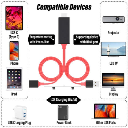 Dongle USB Male + USB Female to HDMI Male 1080P HDMI Cables Adapter - Adapter by PMC Jewellery | Online Shopping South Africa | PMC Jewellery