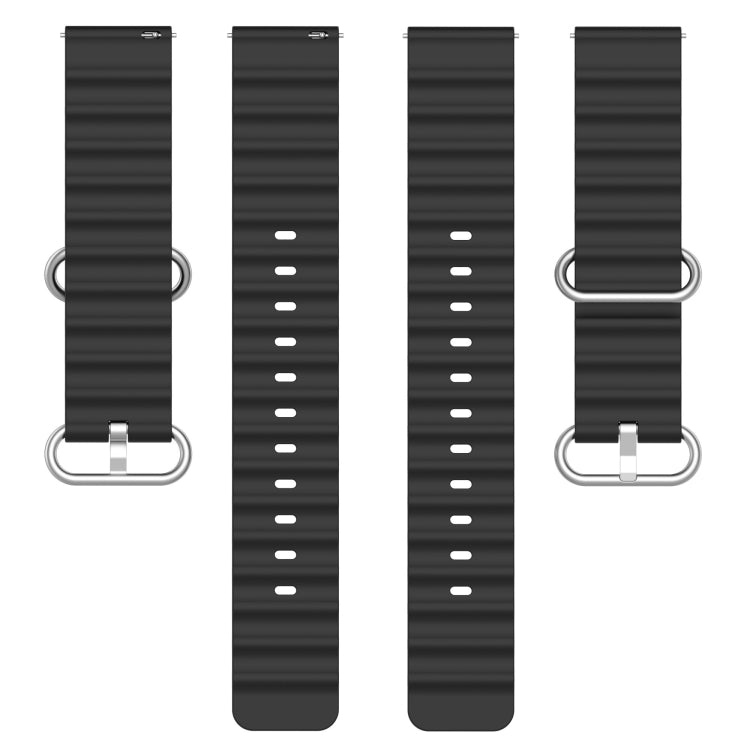 For Xiaomi MI Watch Color 2 22mm Ocean Style Silicone Solid Color Watch Band(Black) - free shipping - PMC TechLife - Order now!