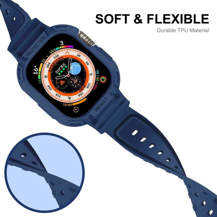 For Apple Watch Ultra 49mm JUNSUNMAY Integrated TPU Case Adjustable Elastic Watch Band(White) - Watch Cases by JUNSUNMAY | Online Shopping South Africa | PMC TechLife | Buy Now Pay Later Mobicred