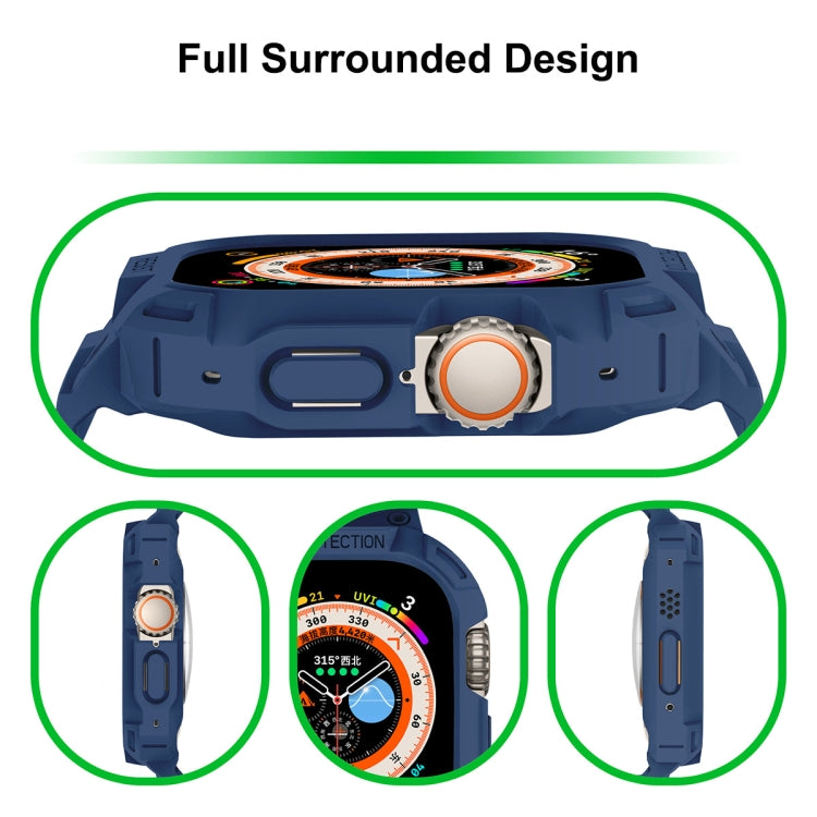 For Apple Watch Ultra 49mm JUNSUNMAY Integrated TPU Case Adjustable Elastic Watch Band(White) - Watch Cases by JUNSUNMAY | Online Shopping South Africa | PMC TechLife | Buy Now Pay Later Mobicred