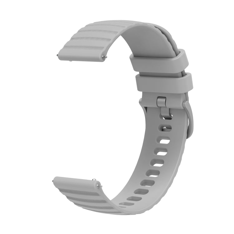 For Samsung Galaxy Watch4 Classic 42mm/46mm 20mm Wavy Dotted Solid-Color Silicone Watch Band(Gray) - Watch Bands by PMC TechLife | Online Shopping South Africa | PMC TechLife | Buy Now Pay Later Mobicred