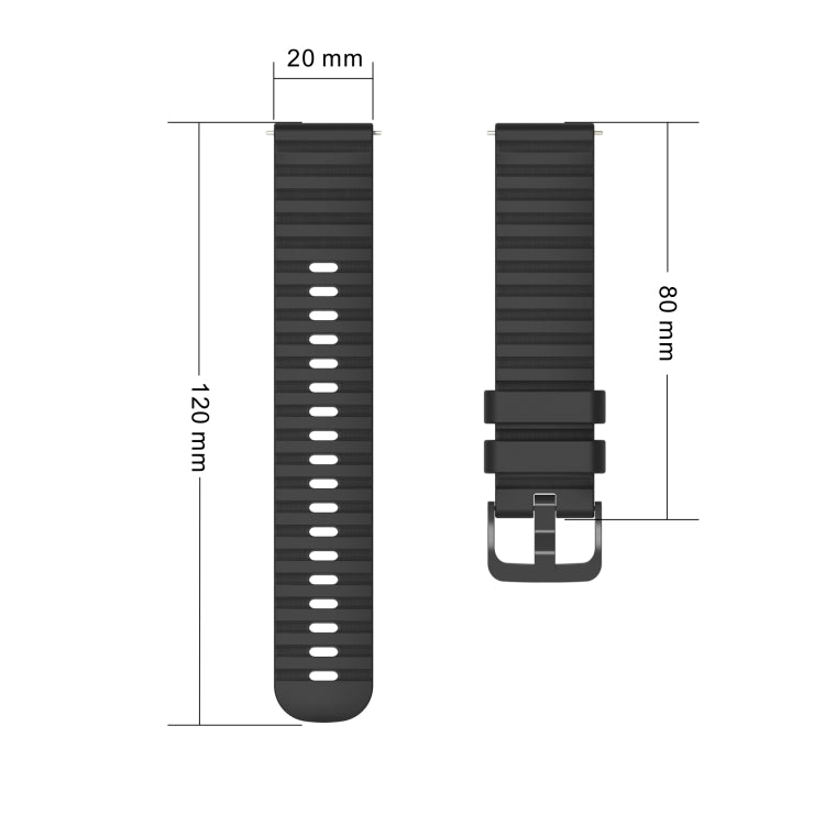 For Samsung Galaxy Watch4 Classic 42mm/46mm 20mm Wavy Dotted Solid-Color Silicone Watch Band(Gray) - Watch Bands by PMC TechLife | Online Shopping South Africa | PMC TechLife | Buy Now Pay Later Mobicred