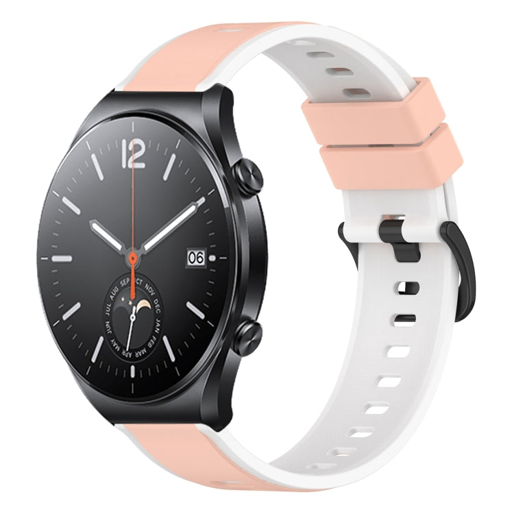 For Xiaomi MI Watch S1 22mm Two-Color Silicone Watch Band(Pink+White) - free shipping - PMC TechLife - Order now!