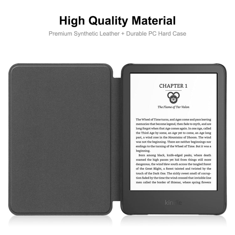 For Amazon Kindle 2022 Gen11 ENKAY Custer Texture Leather Smart Case(Black) - Amazon by ENKAY | Online Shopping South Africa | PMC TechLife | Buy Now Pay Later Mobicred