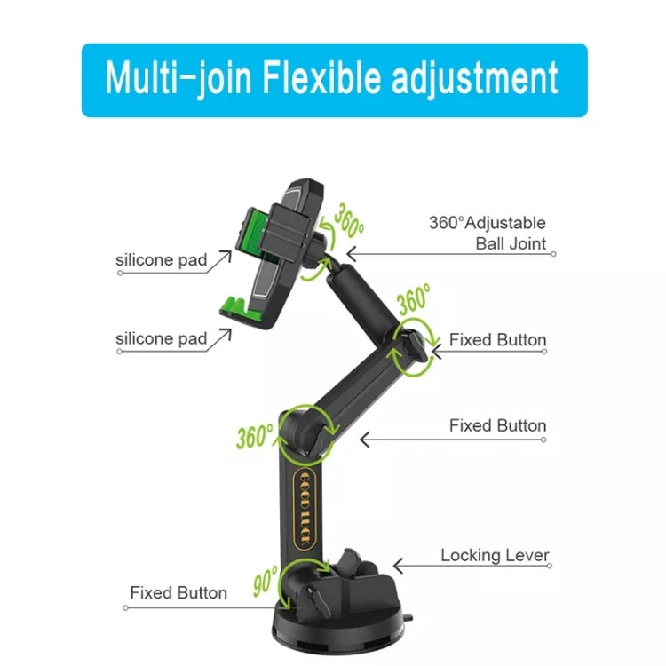 D001 Mount For Truck Excavator Forklift Long Arm Sturdy Cell Phone Holder - Car Holders by PMC TechLife | Online Shopping South Africa | PMC TechLife
