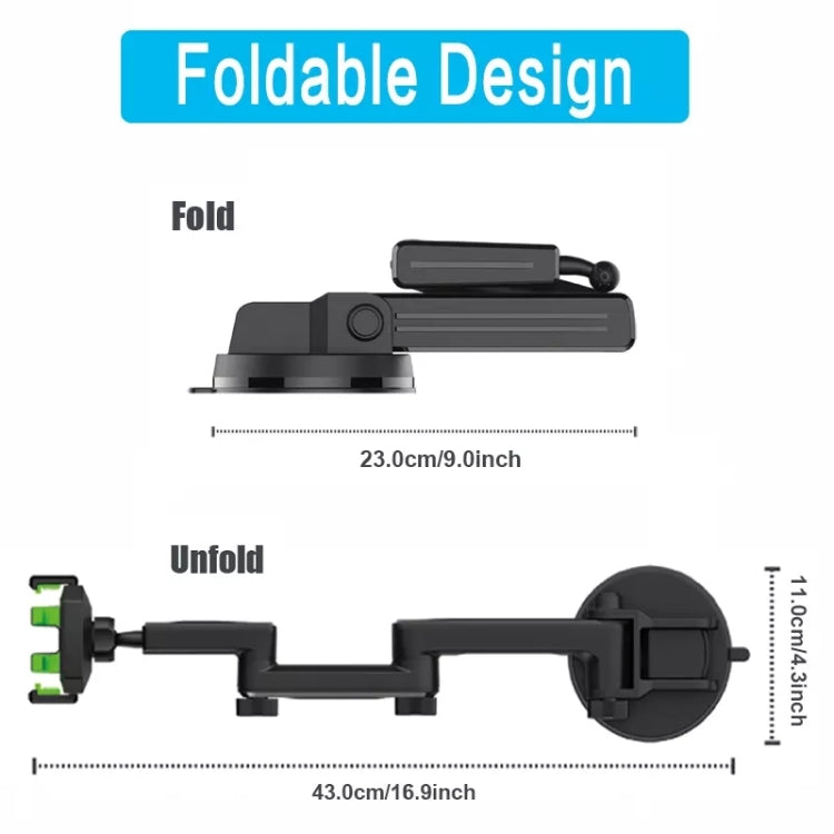 D001 Mount For Truck Excavator Forklift Long Arm Sturdy Cell Phone Holder - Car Holders by PMC TechLife | Online Shopping South Africa | PMC TechLife