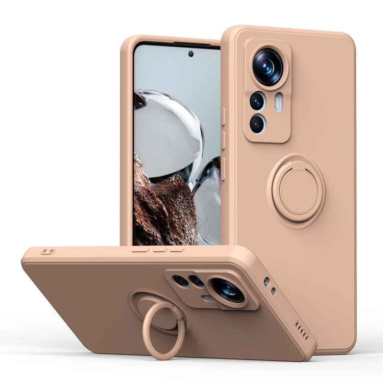 For Xiaomi 12T / 12T Pro Ring Kickstand TPU Silicone Phone Case(Pink) - free shipping - PMC TechLife - Order now!