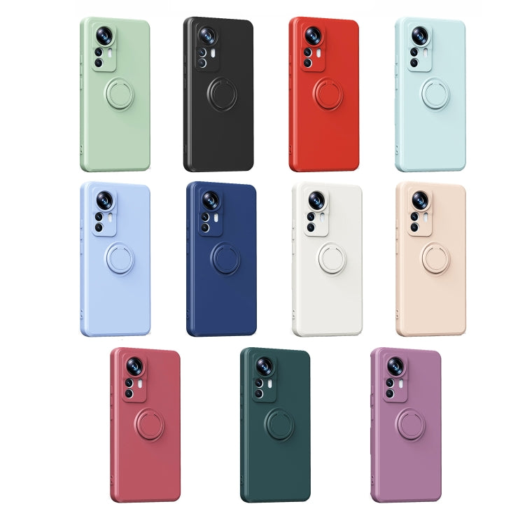 For Xiaomi 12T / 12T Pro Ring Kickstand TPU Silicone Phone Case(Pink) - free shipping - PMC TechLife - Order now!