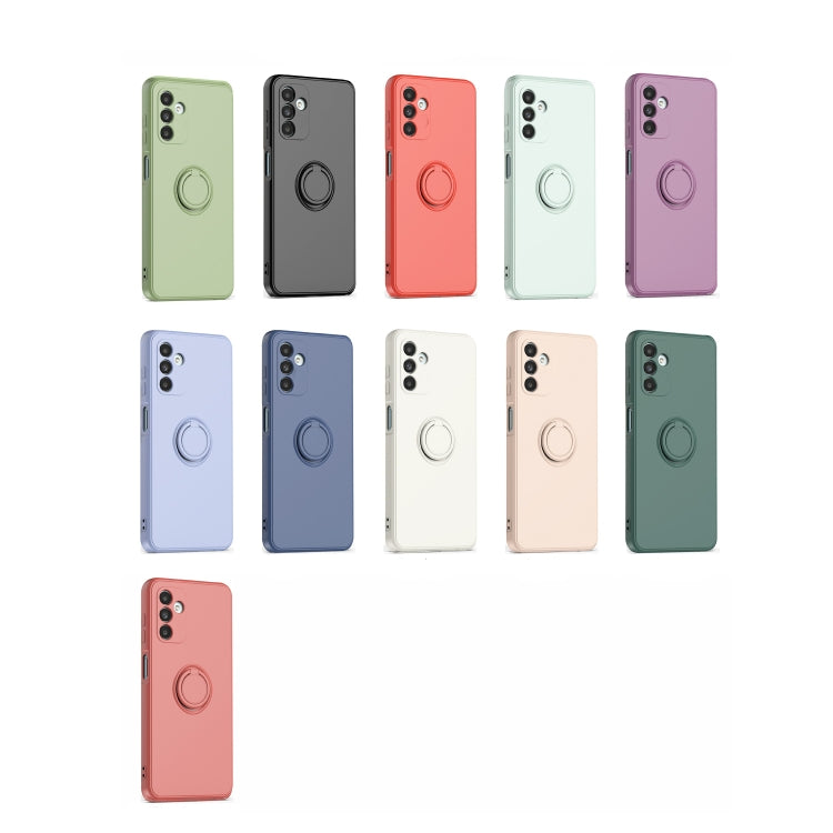 Ring Kickstand Silicone Phone Case For Samsung Galaxy A14 5G(Dark Blue) - Galaxy Phone Cases by PMC TechLife | Online Shopping South Africa | PMC TechLife