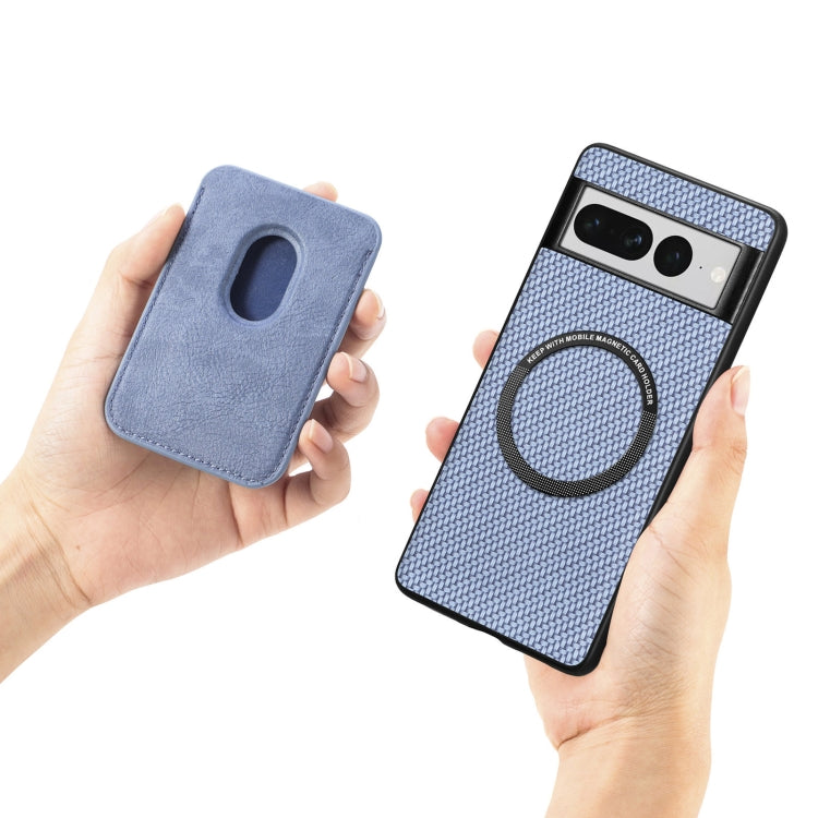 For Google Pixel 7 Pro Carbon Fiber Leather Card Magsafe Phone Case(Khaki) - free shipping - PMC TechLife - Order now!