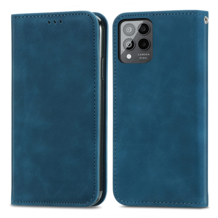 For T-Mobile Revvl 6 Pro 5G Retro Skin Feel Magnetic Leather Phone Case(Blue) - More Brand by PMC Jewellery | Online Shopping South Africa | PMC Jewellery