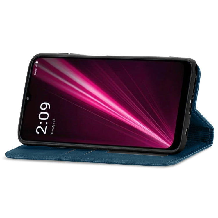 For T-Mobile Revvl 6 Pro 5G Retro Skin Feel Magnetic Leather Phone Case(Blue) - free shipping - PMC TechLife - Order now!