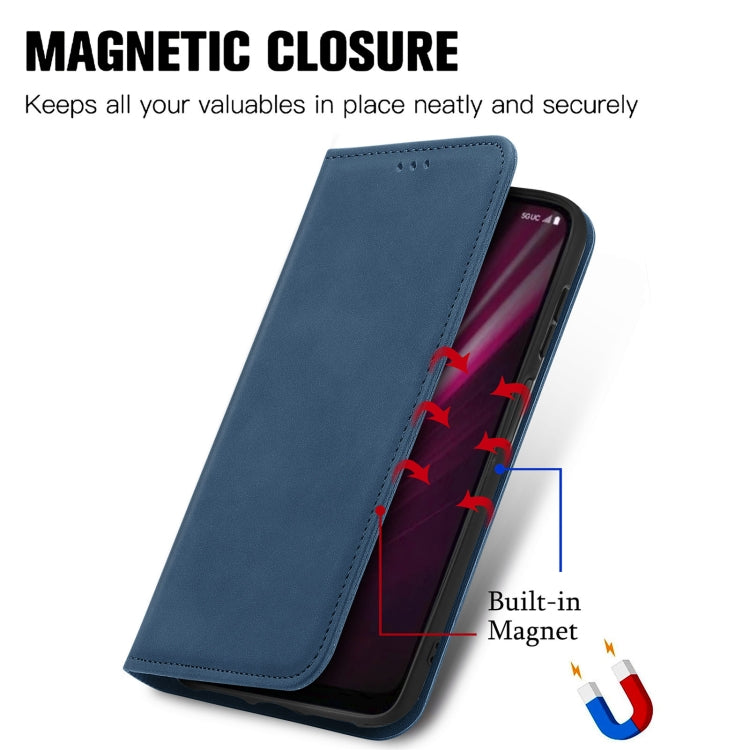 For T-Mobile Revvl 6 Pro 5G Retro Skin Feel Magnetic Leather Phone Case(Blue) - More Brand by PMC Jewellery | Online Shopping South Africa | PMC Jewellery