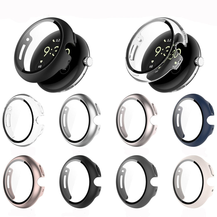 For Google Pixel Watch Tempered Glass Film PC Watch Case(Gray) - Watch Cases by PMC TechLife | Online Shopping South Africa | PMC TechLife | Buy Now Pay Later Mobicred