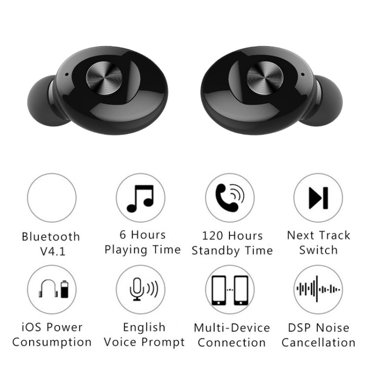 XG-U12 TWS Bluetooth 5.0 Single Ear Stereo Wireless Bluetooth Headset(Black) - TWS Earphone by PMC Jewellery | Online Shopping South Africa | PMC Jewellery