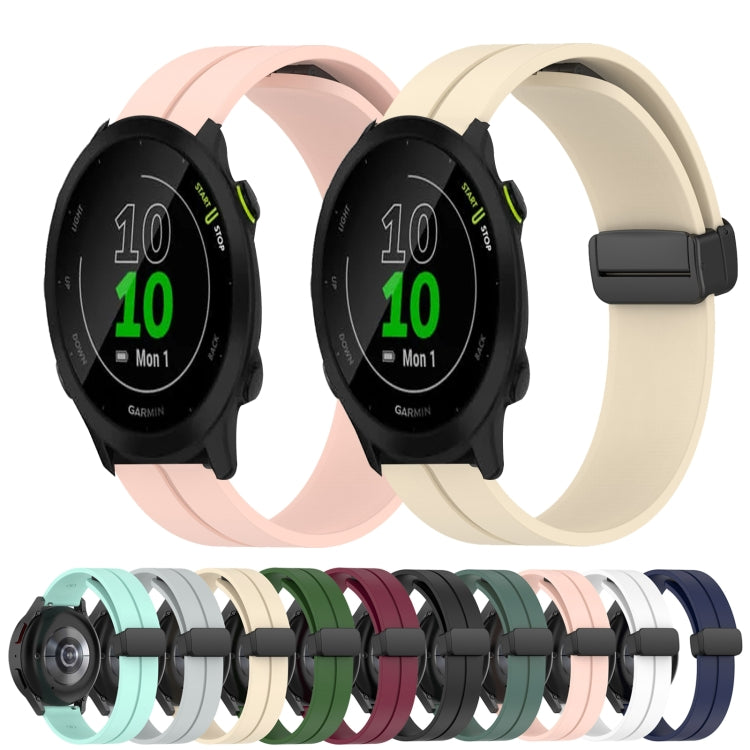 Compatible with Garmin Compatible witherunner 158 20mm Solid Color Magnetic Clasp Silicone Watch Band(Grey) - free shipping - PMC TechLife - Order now!
