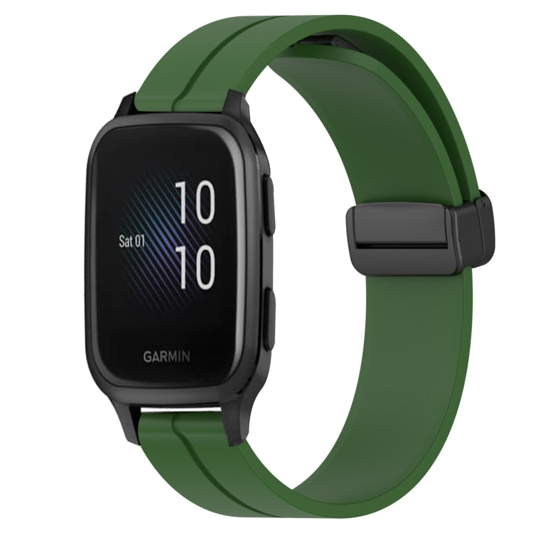 Compatible with Garmin Venu Sq 2 20mm Solid Color Magnetic Clasp Silicone Watch Band(Army Green) - free shipping - PMC TechLife - Order now!