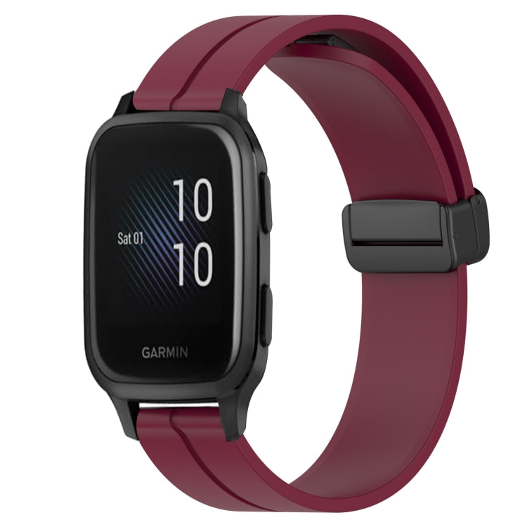 Compatible with Garmin Venu Sq 2 Music 20mm Solid Color Magnetic Clasp Silicone Watch Band(Wine Red) - free shipping - PMC TechLife - Order now!