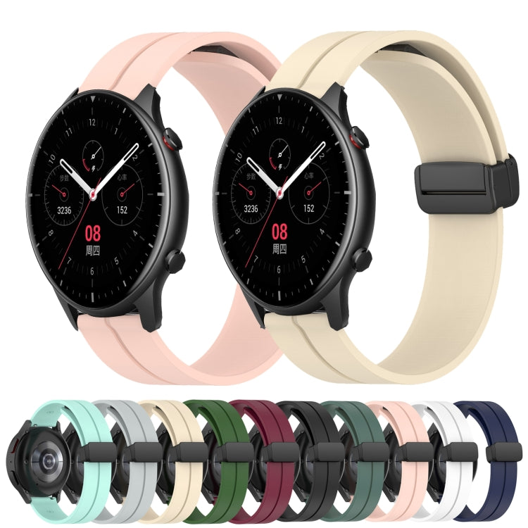 For Amazfit GTR 4 22mm Solid Color Magnetic Clasp Silicone Watch Band(Army Green) - free shipping - PMC TechLife - Order now!