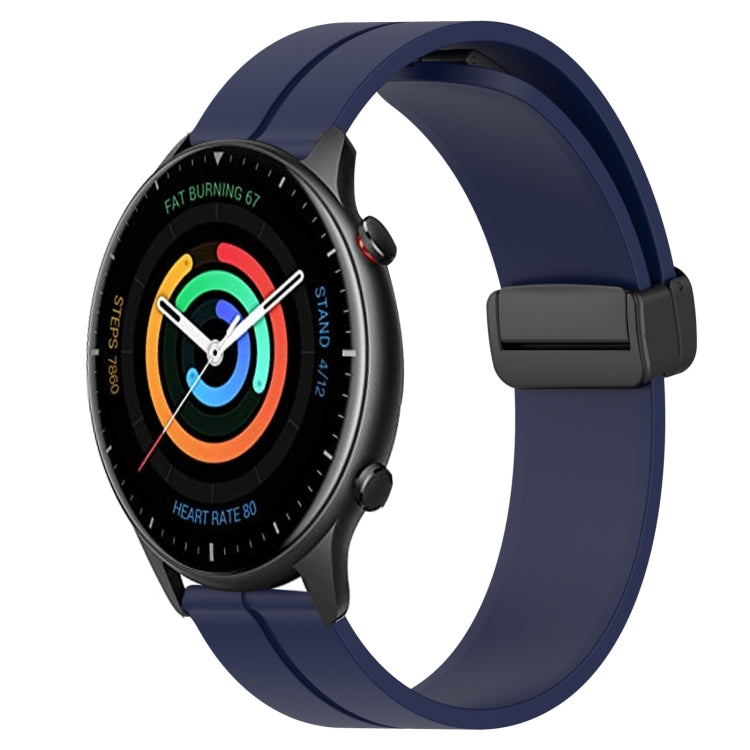 For Amazfit GTR 2 22mm Solid Color Magnetic Clasp Silicone Watch Band(Midnight Blue) - free shipping - PMC TechLife - Order now!