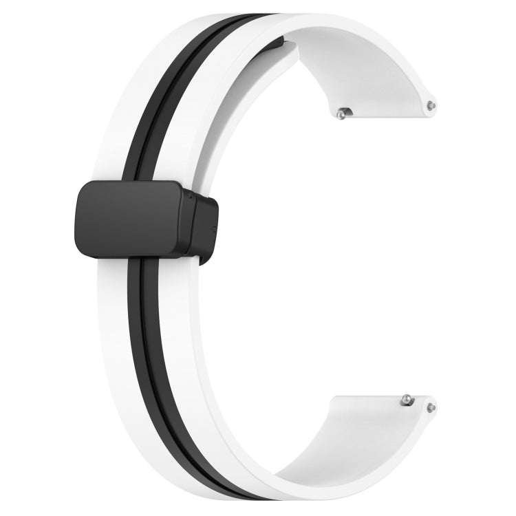 For Amazfit GTR 2e 22mm Folding Magnetic Clasp Silicone Watch Band(White+Black) - free shipping - PMC TechLife - Order now!