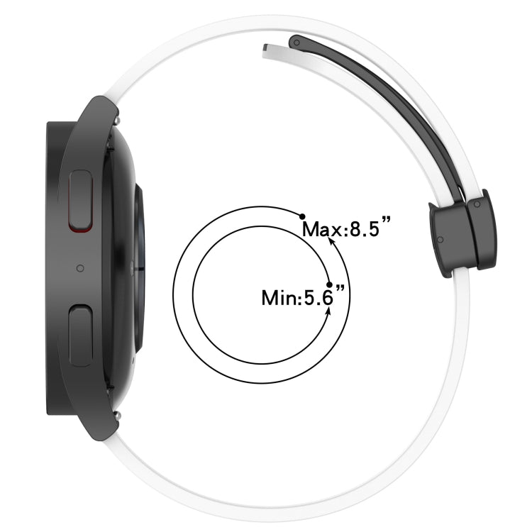 For Huawei GT2 46mm 22mm Folding Magnetic Clasp Silicone Watch Band(Black+White) - free shipping - PMC TechLife - Order now!