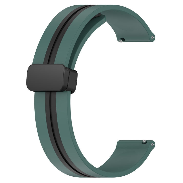 For Amazfit GTS 2 Mini 20mm Folding Magnetic Clasp Silicone Watch Band(Olive Green + Black) - free shipping - PMC TechLife - Order now!