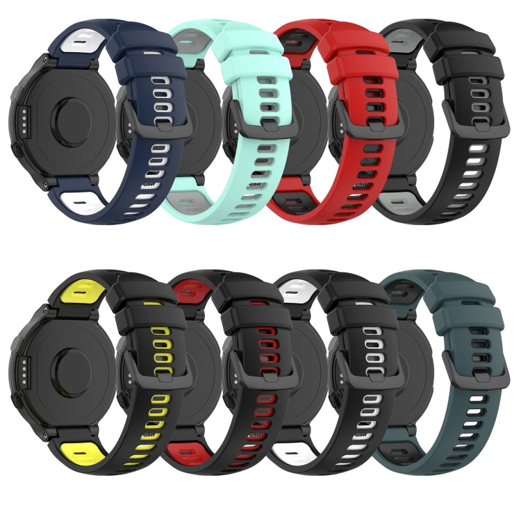Compatible with Garmin Compatible witherunner 735 / 735XT Two-Color Silicone Watch Band(Black+Grey) - Watch Bands by PMC TechLife | Online Shopping South Africa | PMC TechLife | Buy Now Pay Later Mobicred